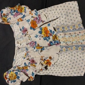 Gypsies & Moondust Off Shoulder Crop Top Sz L  Unique EUC